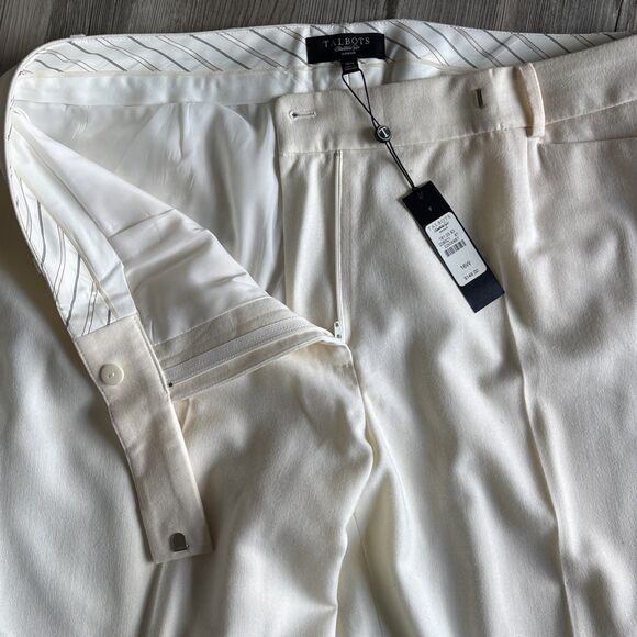 NWT Talbots Women Cream Ivory Wool Lined Dress Pants Size 16w (MSRP $149) - Picture 4 of 8